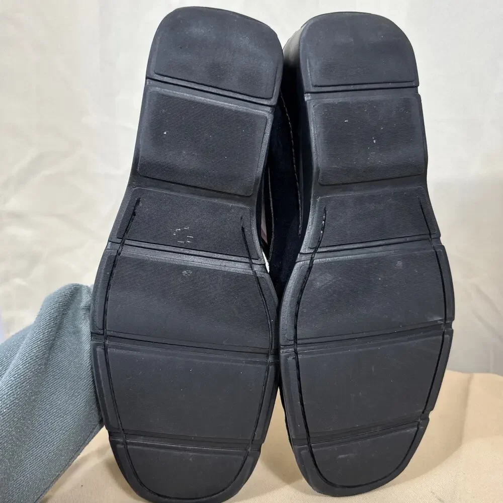 Bruno Magli Men 9.5 Navy Blue Suede Loafers Moc Toe Italian Luxury Shoe Heritage